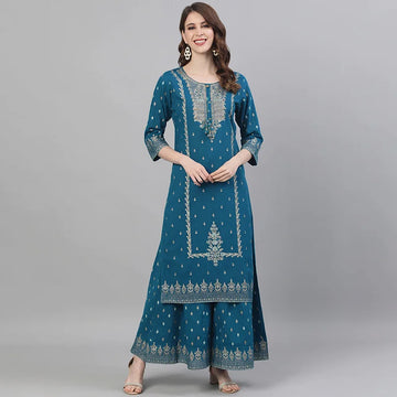 Women Pure Cotton Kurta Sharara Set