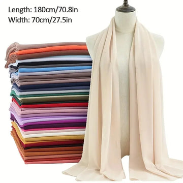 Summer Chiffon Bubble Dupattas Women Gauze Headscarf Versatile Warp Knitting Scarf