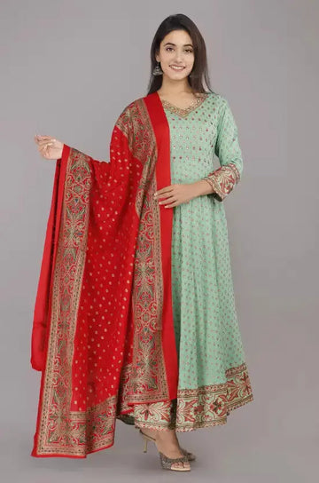 Beautiful Designer Gown and Dupatta Set