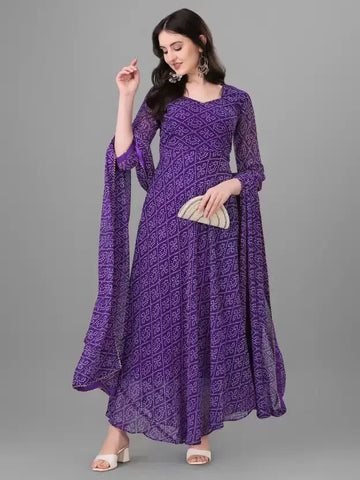 Women Georgette Kurta Dupatta Set