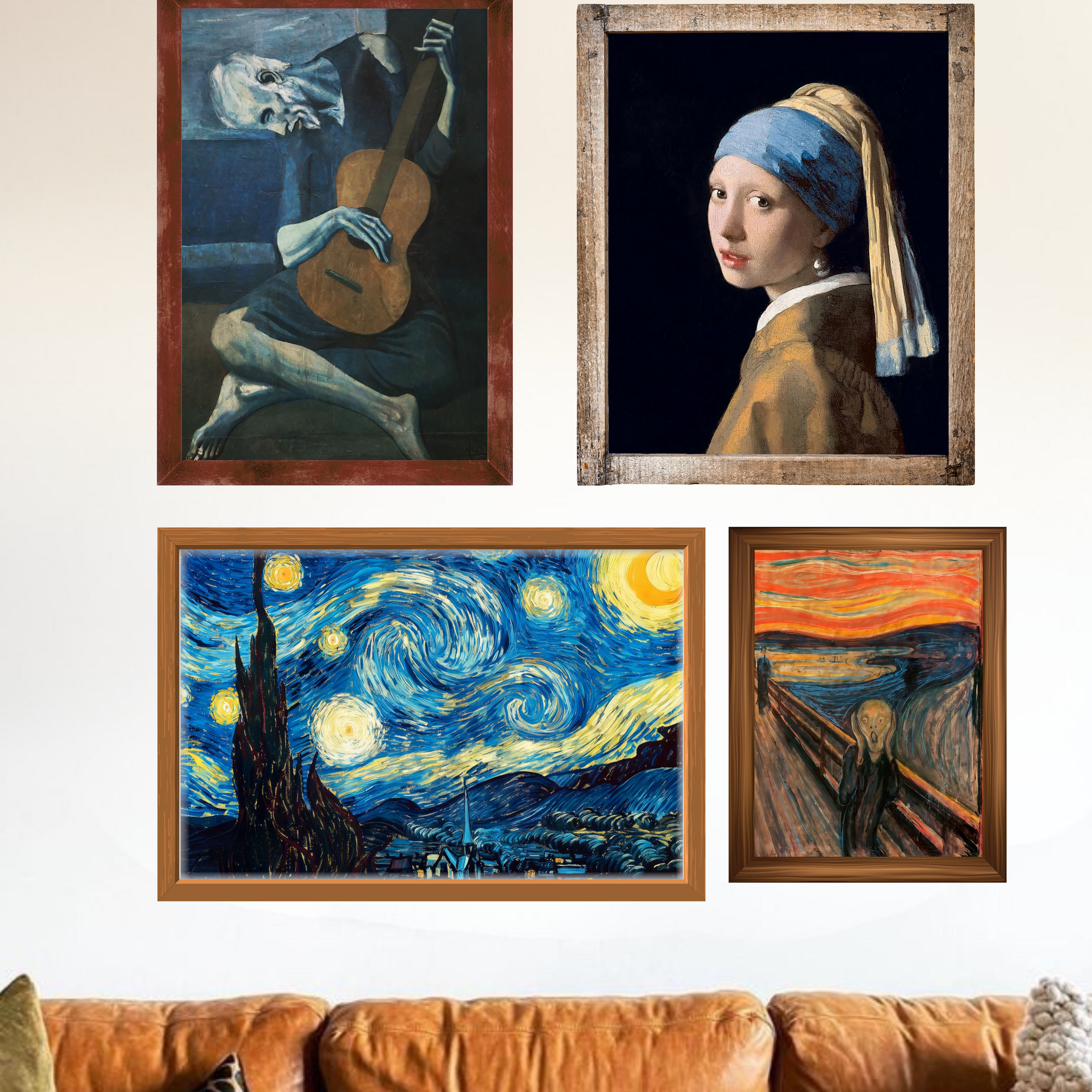 Timeless Classics Wall Art Set – Framed Prints of 4 Iconic Masterpieces