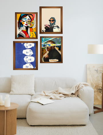 Modern Muse Wall Art Set – Framed Prints of 4 Bold Contemporary Portraits
