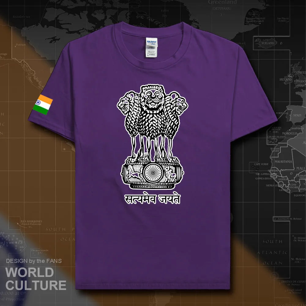 Republic of India t shirt man tees t-shirts cotton nation team cotton meeting fans streetwear fitness country IND Indian flag 20