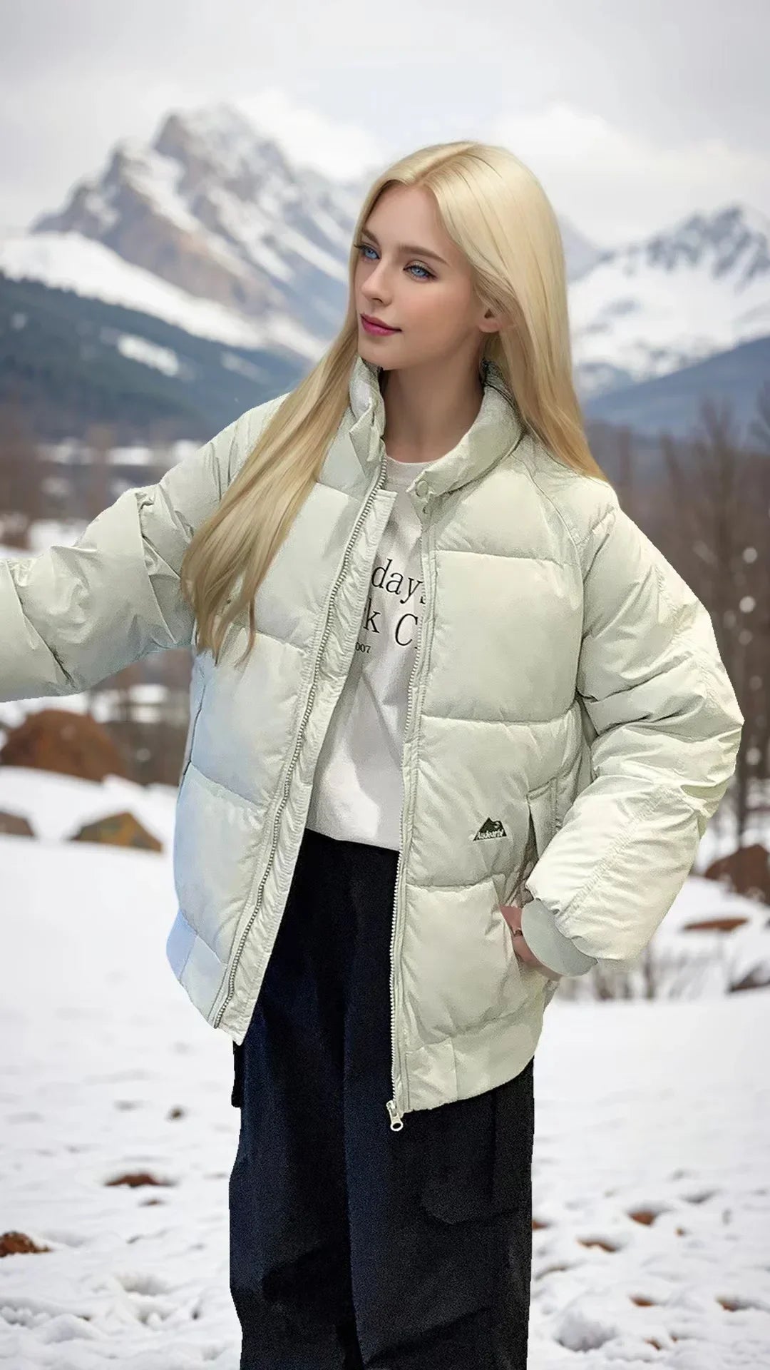 Sweet Woman Down Cotton Coat Winter Jacket Warm Loose Korean Fashion Stand Collar Zipper 2024 New Female Puffer Jacket Padded