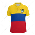 Unisex Polo Shirt Colombia Flag 3D Print Man Polo Fashion Clothing Tracksuits Short Sleeves 1-5 CHINA