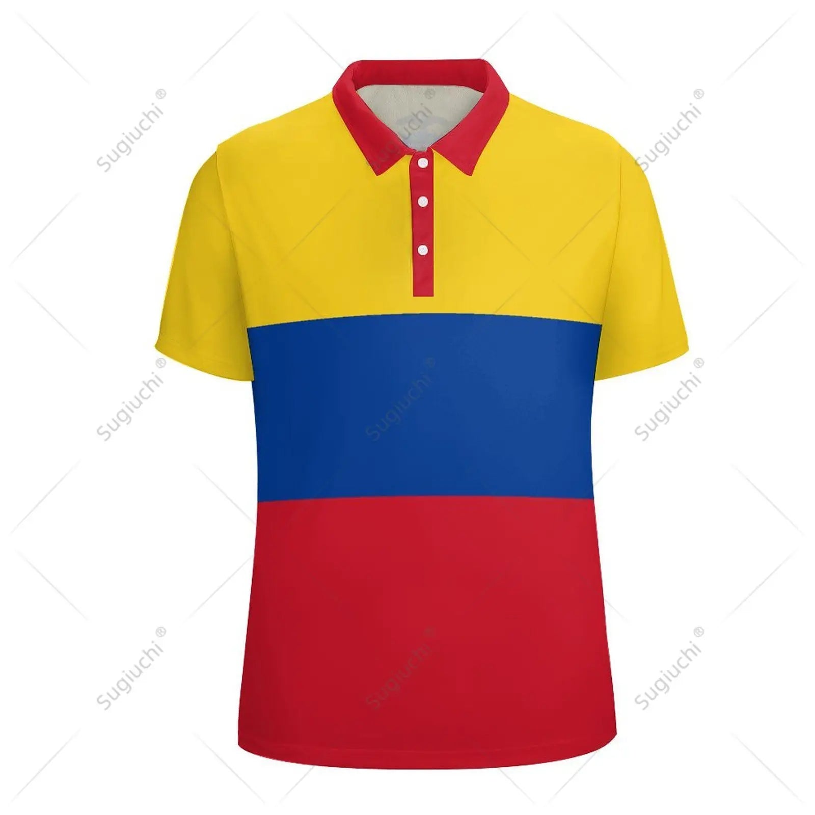 Unisex Polo Shirt Colombia Flag 3D Print Man Polo Fashion Clothing Tracksuits Short Sleeves 1-2 CHINA