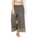 Shalwar Indian Pants Thin Ethnic Gold Printed Black Wide Leg Pants Cotton Trousers Shalwars Salwar Indian Dress Women Costume As picture One Size