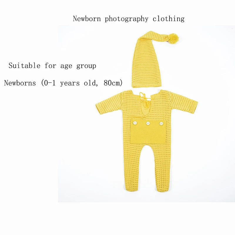 Newborn baby photography clothing onesie pajamas studio photo clothes crawling clothes knitted children two-piece suit